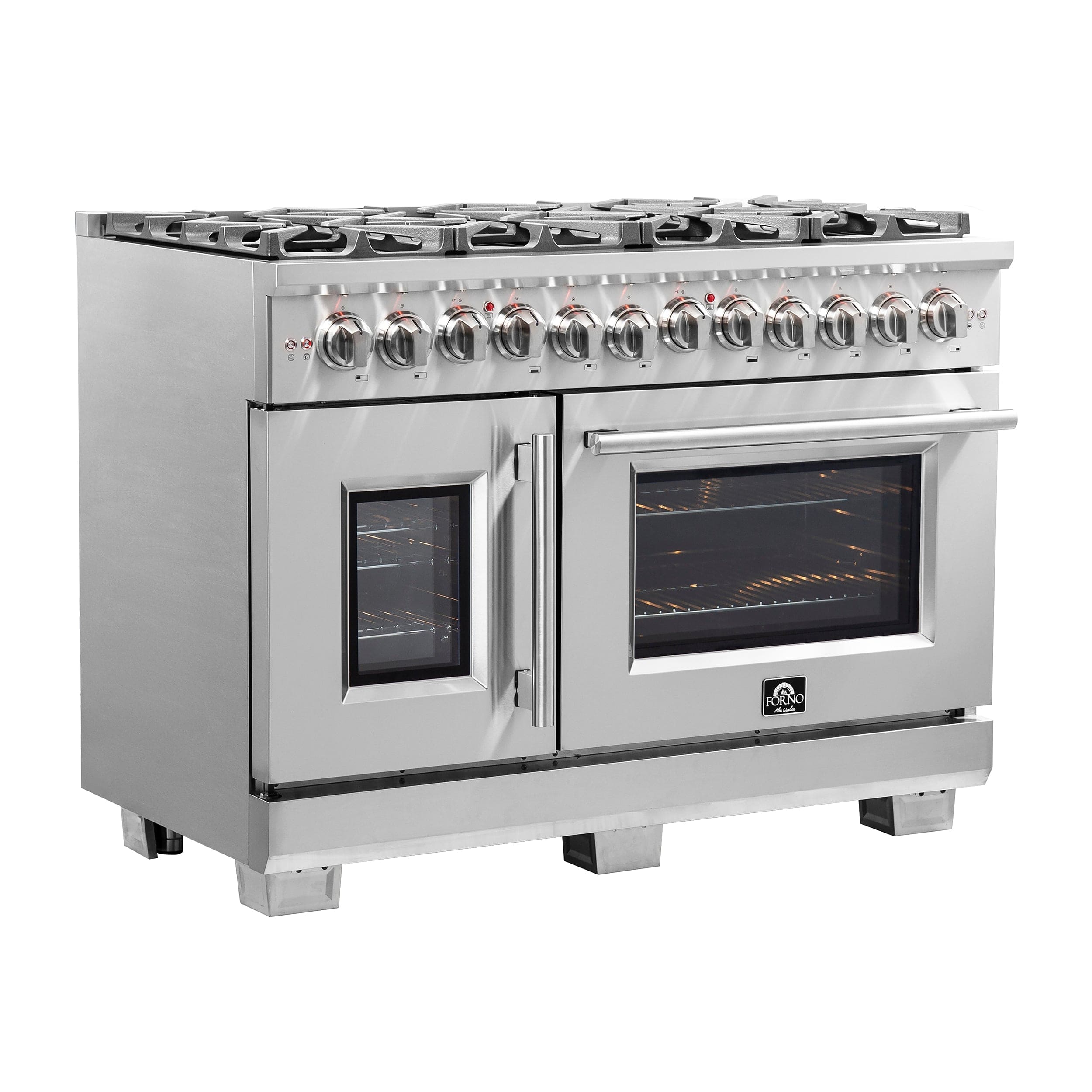 Forno Capriasca 48" Professional Gas Burner, Electric Oven Range With French Door And 8 Sealed Burners, FFSGS6387-48 Ranges FFSGS6387-48 Luxury Appliances Direct
