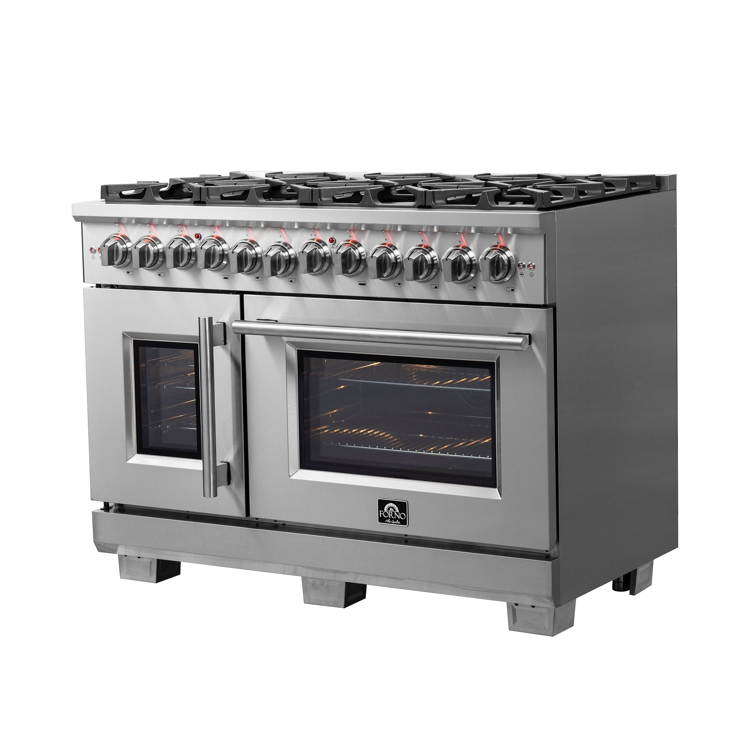Forno Capriasca 48" Professional Gas Burner, Electric Oven Range With French Door And 8 Sealed Burners, FFSGS6387-48 Ranges FFSGS6387-48 Luxury Appliances Direct