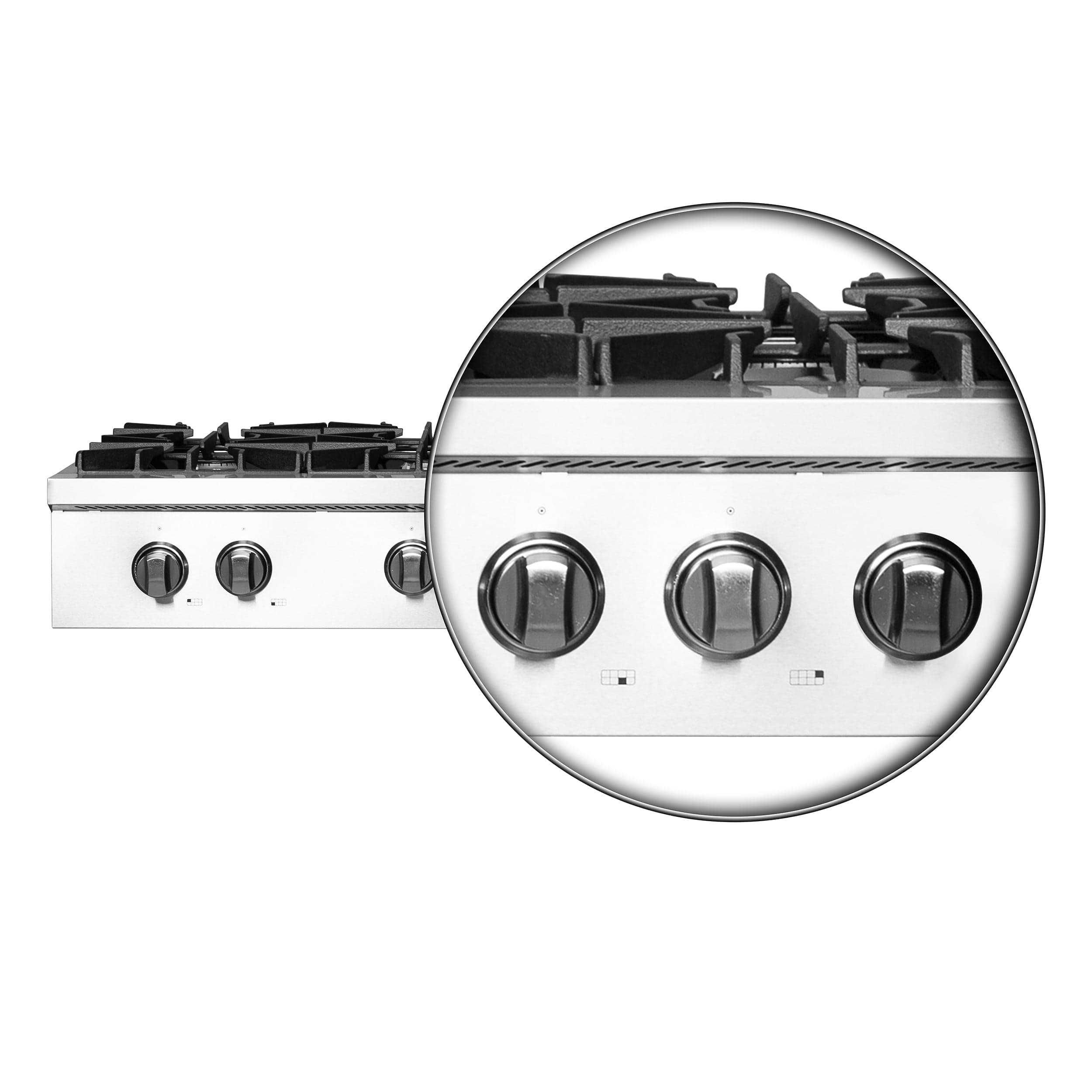 Forno Cossato Alta 48" Gas Rangetop With 8 Sealed Burners in Stainless Steel, FCTGS5737-48 Rangetops FCTGS5737-48 Luxury Appliances Direct
