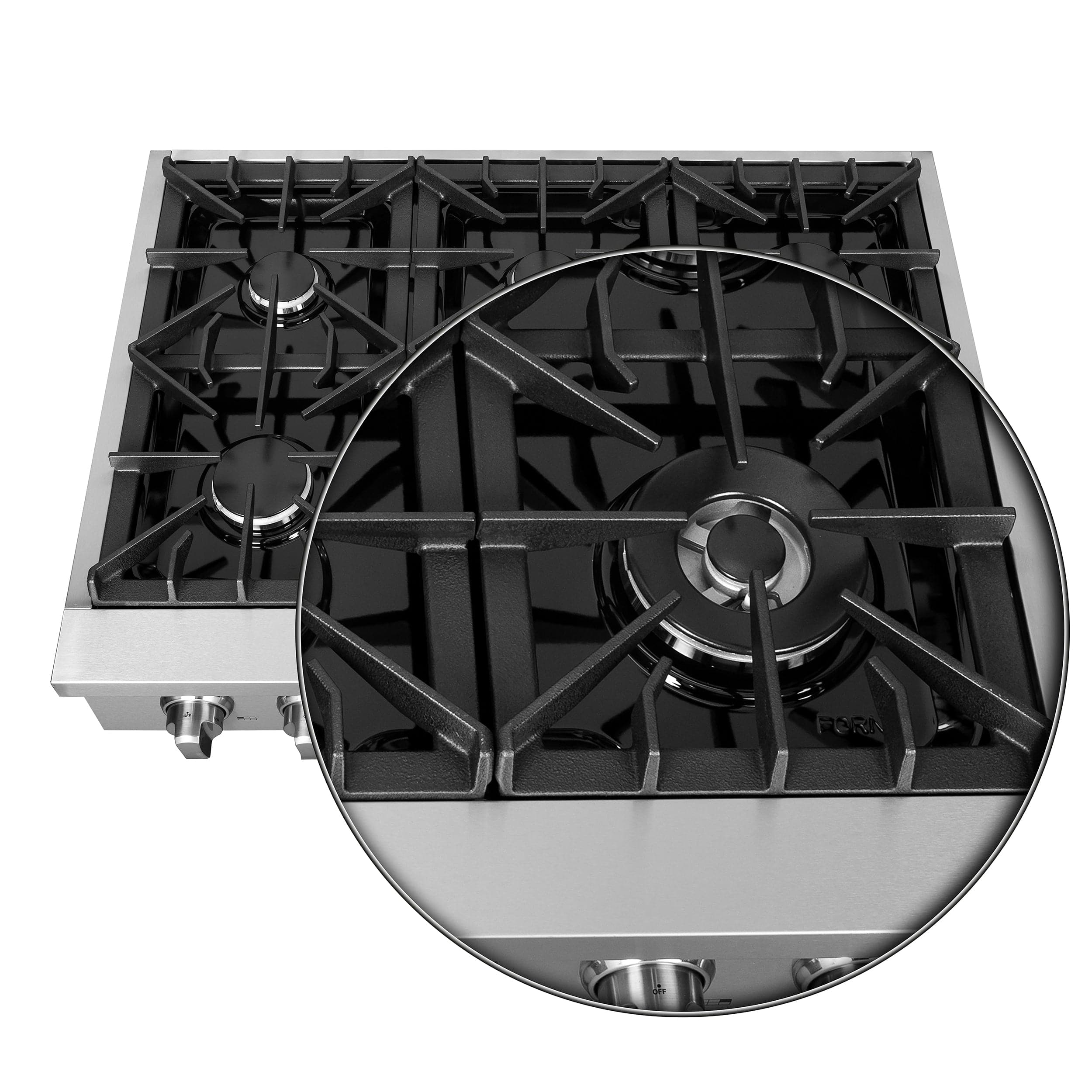 Forno Cossato Alta qualita 36" Gas Rangetop With 6 Sealed Burners in Stainless Steel, FCTGS5737-36 Rangetops FCTGS5737-36 Luxury Appliances Direct