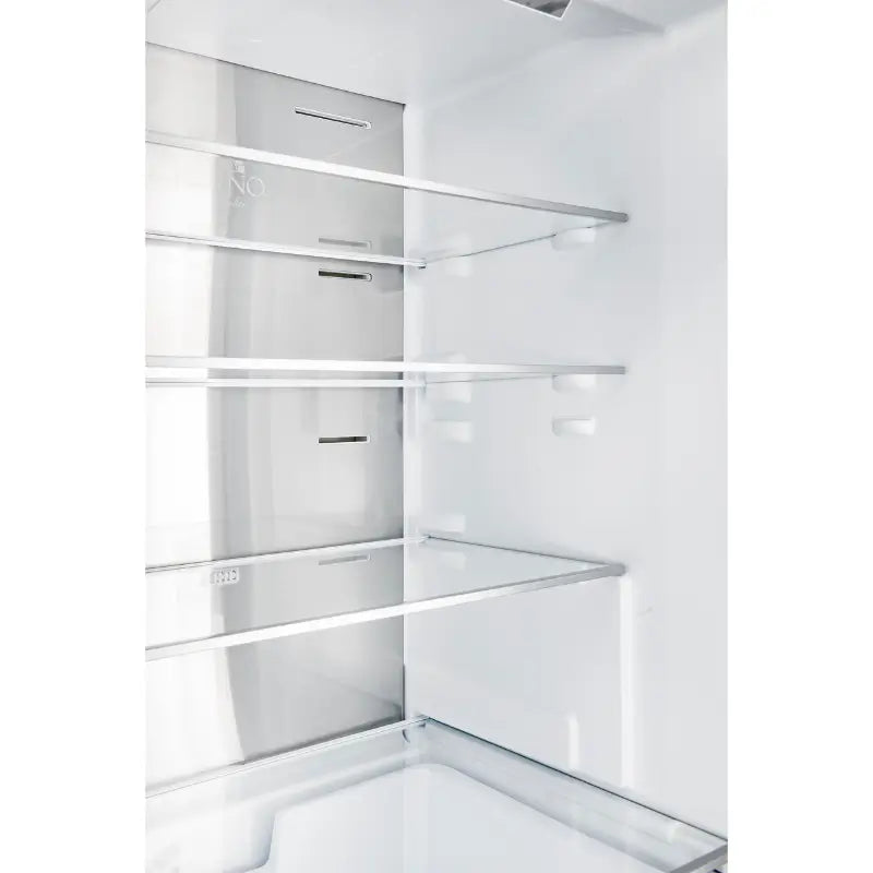 FORNO Custodia 24-Inch 10.3 Cu. Ft. Counter-Depth Bottom Freezer Refrigerator, Right Swing, White with Antique Brass Handles – FFFFD1766-24WHT-RS