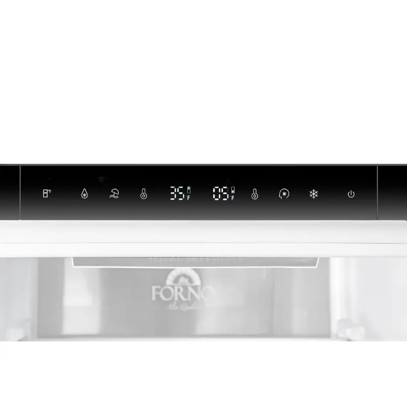 FORNO Custodia 24-Inch 10.3 Cu. Ft. Counter-Depth Bottom Freezer Refrigerator with Ice Maker, Left Swing, White & Antique Brass Handles – FFFFD1766-24WHT-LS