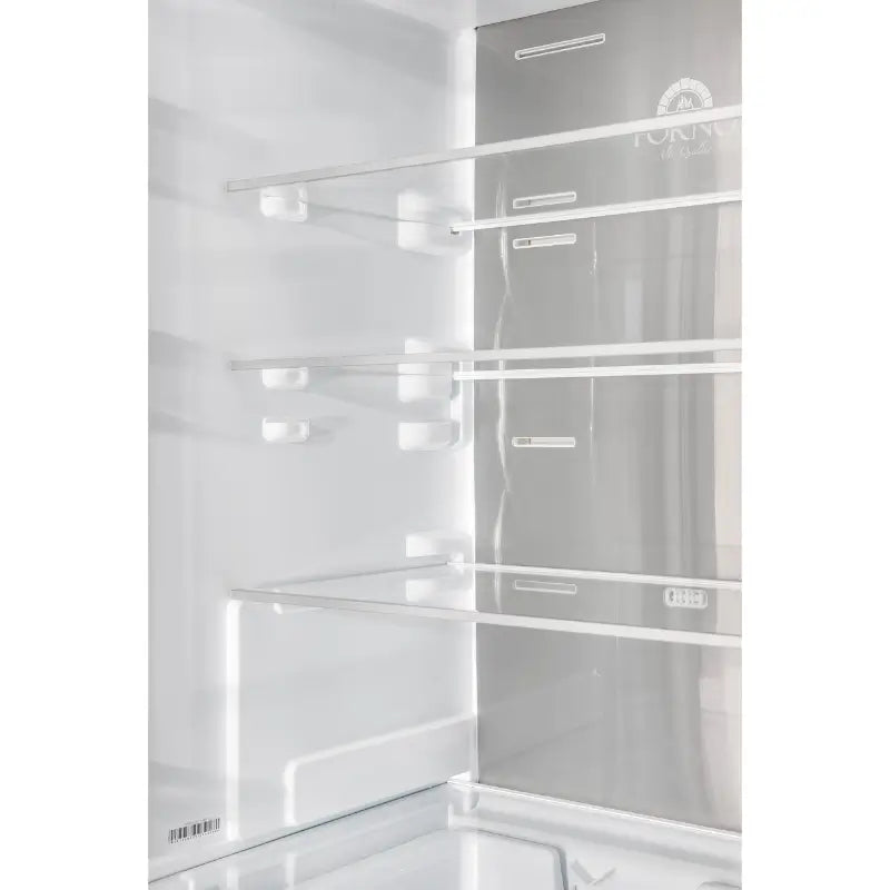 FORNO Custodia 24-Inch 10.3 Cu. Ft. Counter-Depth Bottom Freezer Refrigerator with Ice Maker, Left Swing, White & Antique Brass Handles – FFFFD1766-24WHT-LS