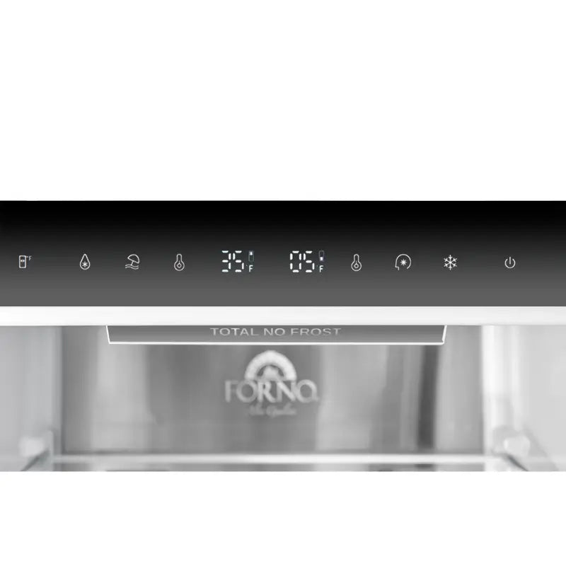FORNO Custodia 24-Inch Counter-Depth Bottom Freezer Refrigerator, 10.3 Cu. Ft., Black with Antique Brass Handles – FFFFD1766-24BLK-RS