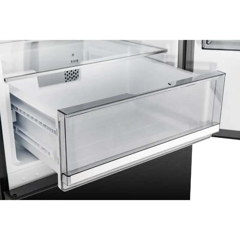 FORNO Custodia 24-Inch Counter-Depth Bottom Freezer Refrigerator, 10.3 Cu. Ft., Black with Antique Brass Handles – FFFFD1766-24BLK-RS