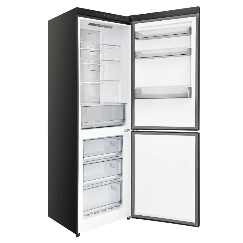 FORNO Custodia 24-Inch Counter-Depth Bottom Freezer Refrigerator, 10.3 Cu. Ft., Black with Antique Brass Handles – FFFFD1766-24BLK-RS
