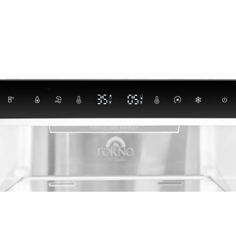 FORNO Custodia 24-Inch Counter-Depth Bottom Freezer Refrigerator with Ice Maker, Left Swing, Black & Antique Brass – FFFFD1766-24BLK-LS
