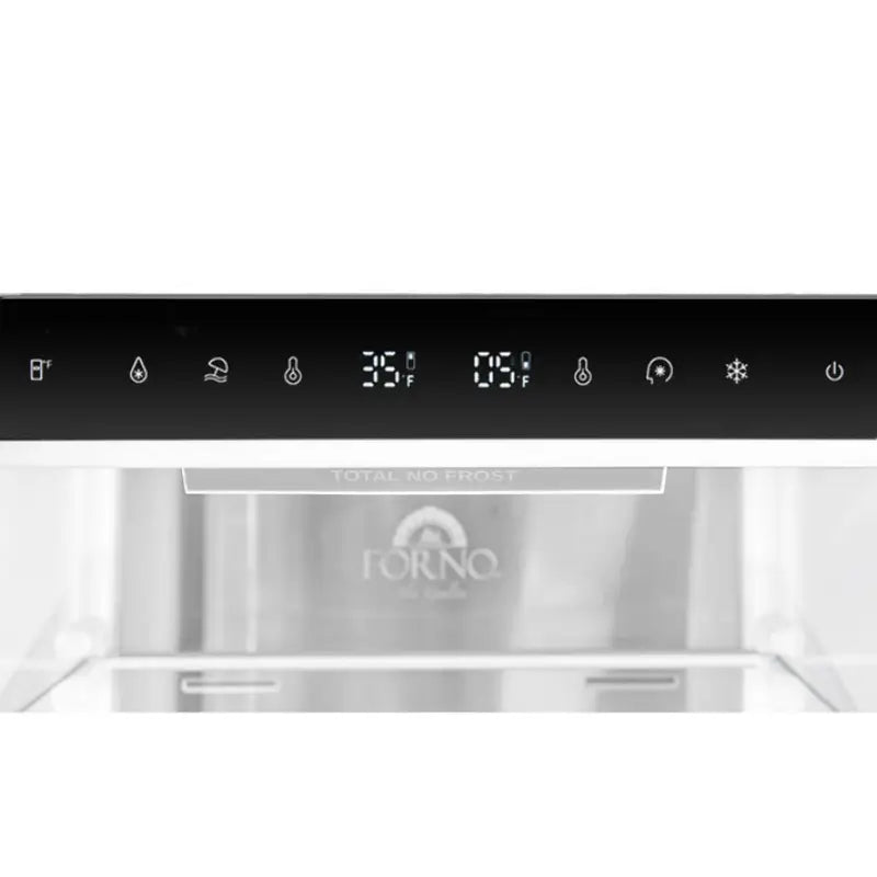 FORNO Custodia FFFFD1766-48BLK 48-Inch Bottom Freezer Refrigerator Set, 20.6 Cu. Ft., Black with Antique Brass Handles