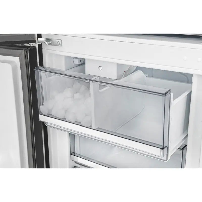 FORNO Custodia FFFFD1766-48BLK 48-Inch Bottom Freezer Refrigerator Set, 20.6 Cu. Ft., Black with Antique Brass Handles