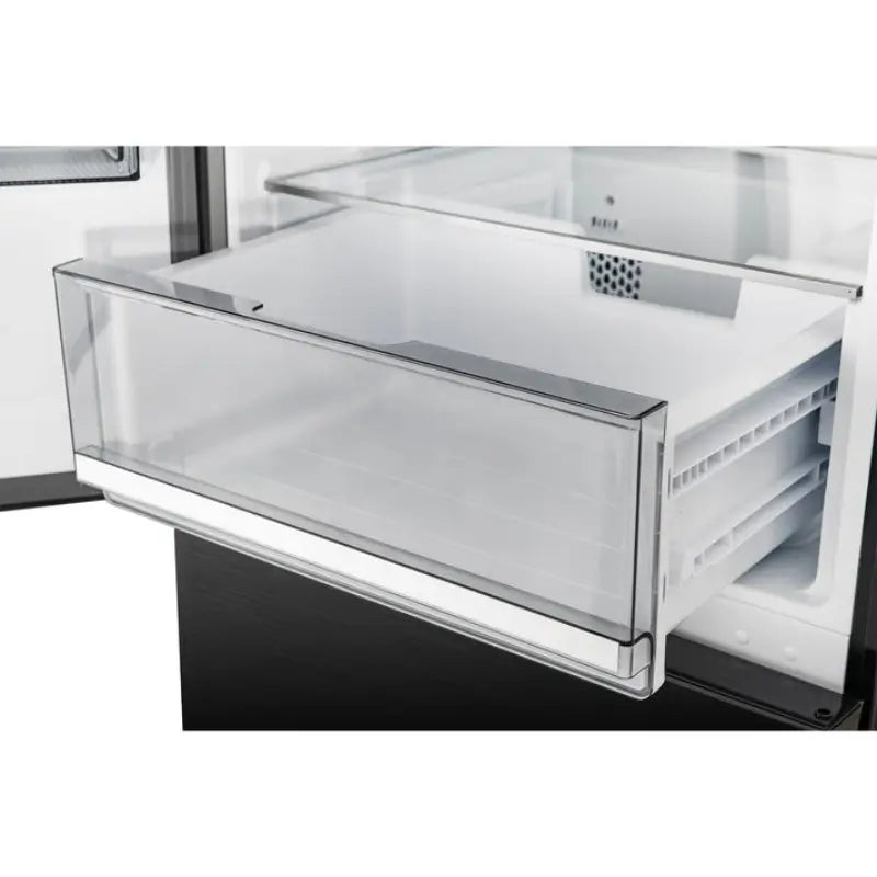 FORNO Custodia FFFFD1766-48BLK 48-Inch Bottom Freezer Refrigerator Set, 20.6 Cu. Ft., Black with Antique Brass Handles