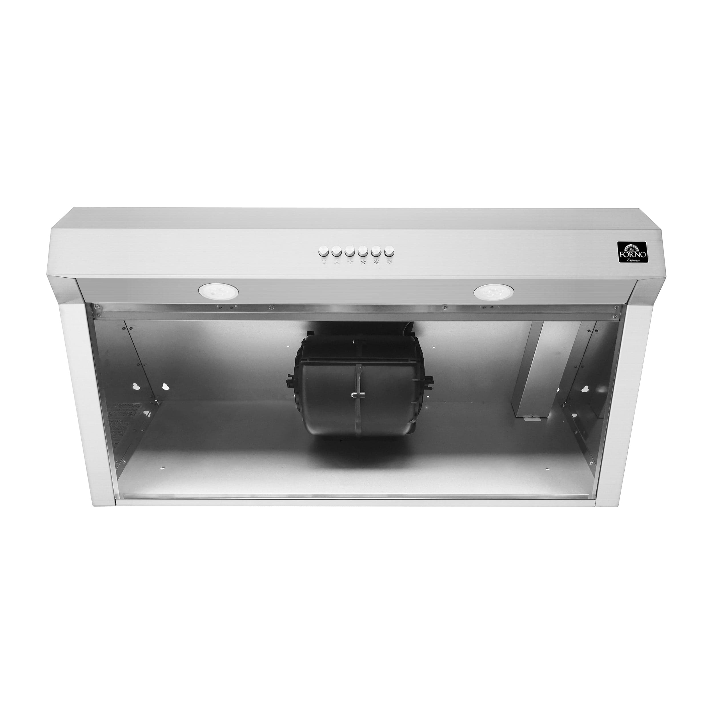 Forno Espresso 30" Under Cabinet Range Hood in Stainless Steel with Antique Brass Handles, FRHUC5255-30 Range Hood FRHUC5255-30 Luxury Appliances Direct