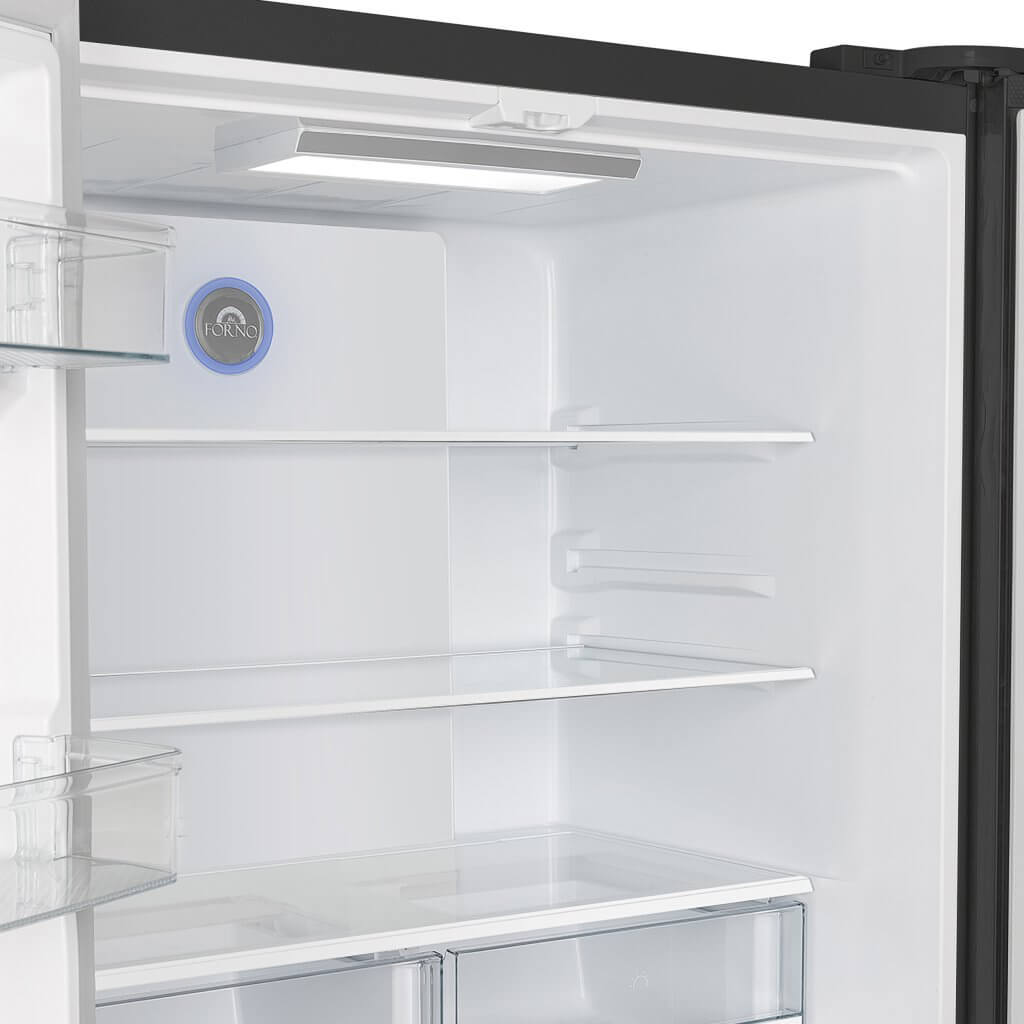 Forno Espresso Moena 36" 19.2 cu. ft. Refrigerator in Black with Antique Brass Handles, FFRBI1820-36BLK Refrigerators FFRBI1820-36BLK Luxury Appliances Direct