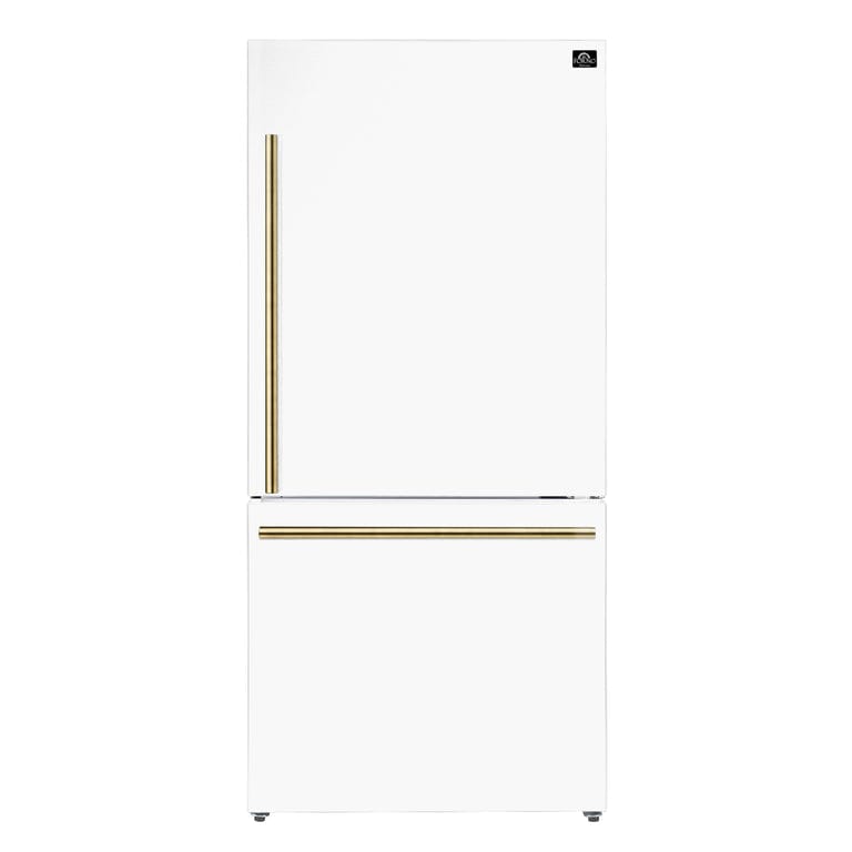 Forno Espresso Package - 30-Inch Range and Refrigerator in White AP-FFSEL6012-30WHT-A-A12 I Luxury Appliances Direct