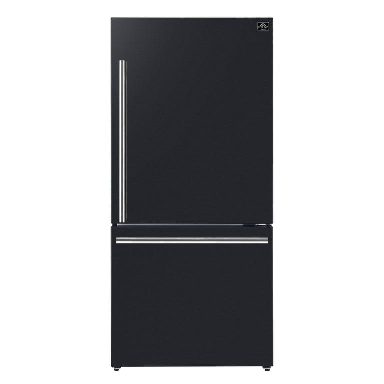 Forno Espresso Package - 30" Electric Range, Range Hood and Refrigerator in Black with Silver Handles, AP-FFSEL6012-30BLK-S-A5 Appliance Package AP-FFSEL6012-30BLK-S-A5 Luxury Appliances Direct