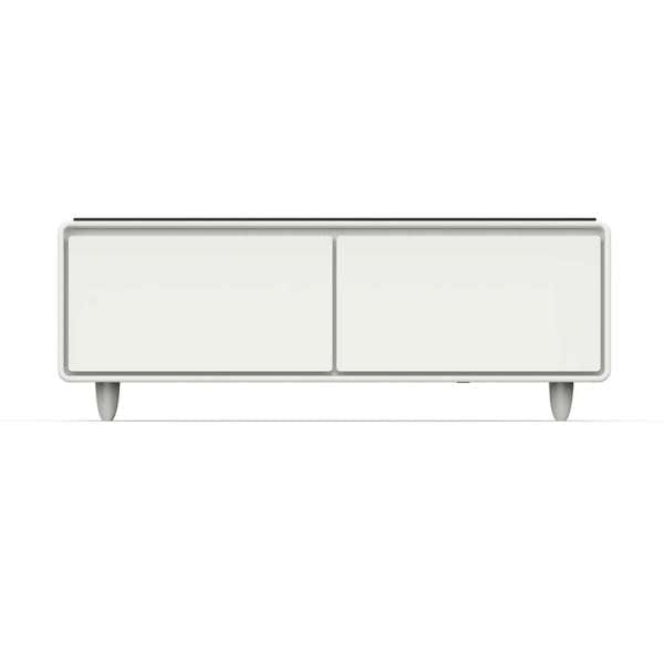 Forno Evoluto 51" White Smart Coffee Table Dual Refrigerator Drawers FCTFR7006-51WHT