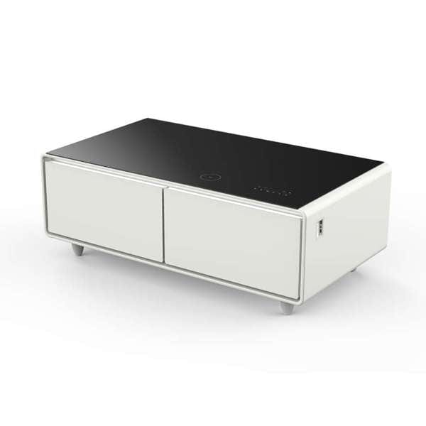 Forno Evoluto 51" White Smart Coffee Table Dual Refrigerator Drawers FCTFR7006-51WHT