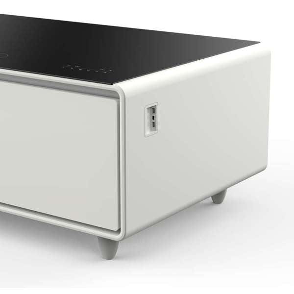 Forno Evoluto 51" White Smart Coffee Table Dual Refrigerator Drawers FCTFR7006-51WHT