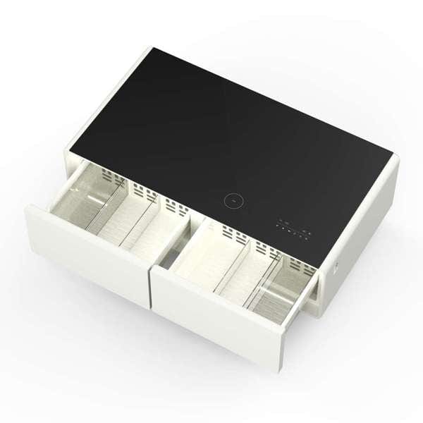 Forno Evoluto 51" White Smart Coffee Table Dual Refrigerator Drawers FCTFR7006-51WHT