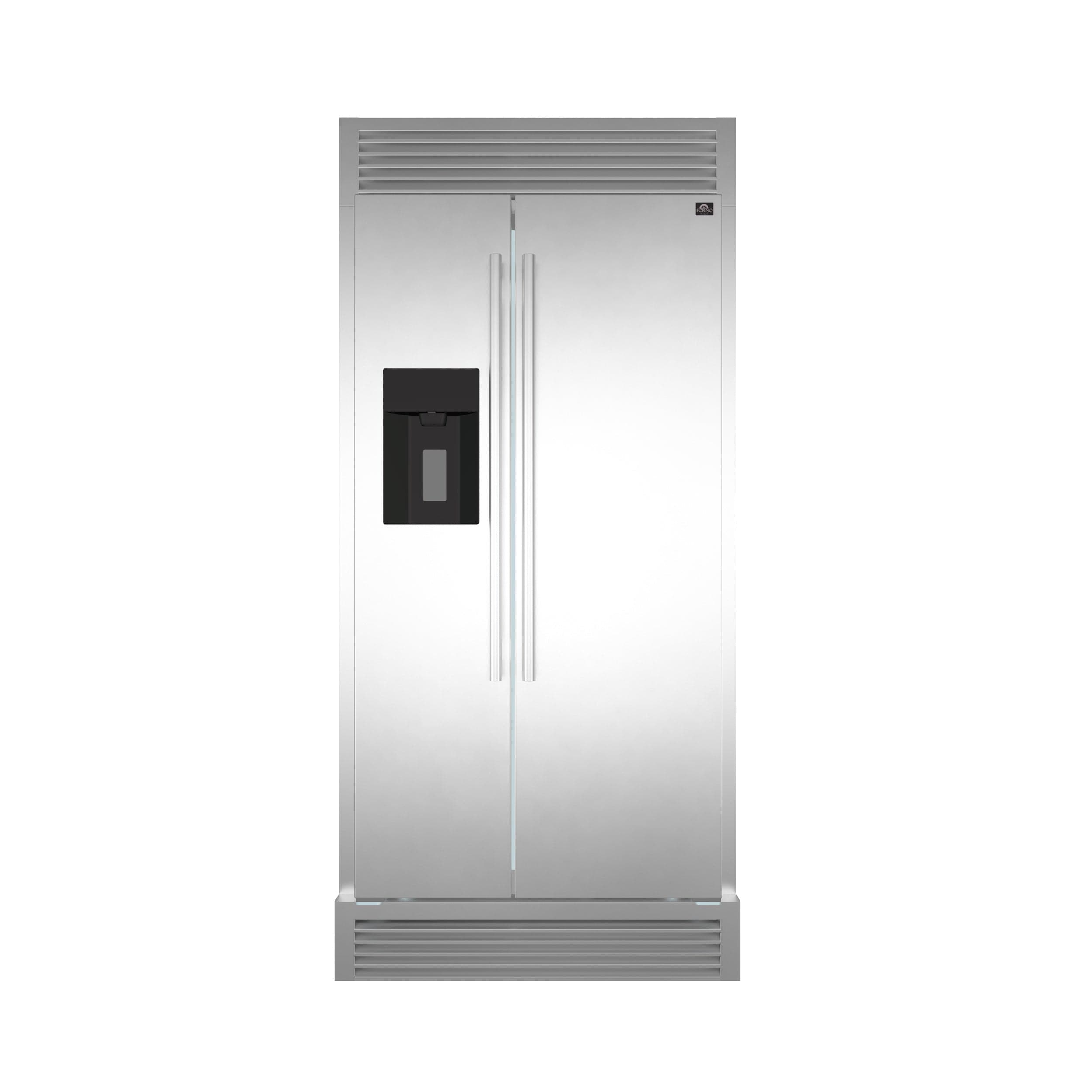 Forno Fratta 36" Side-By-Side Refrigerator With Decorative Grill FFRBI1844-40SG Refrigerators FFRBI1844-40SG Luxury Appliances Direct