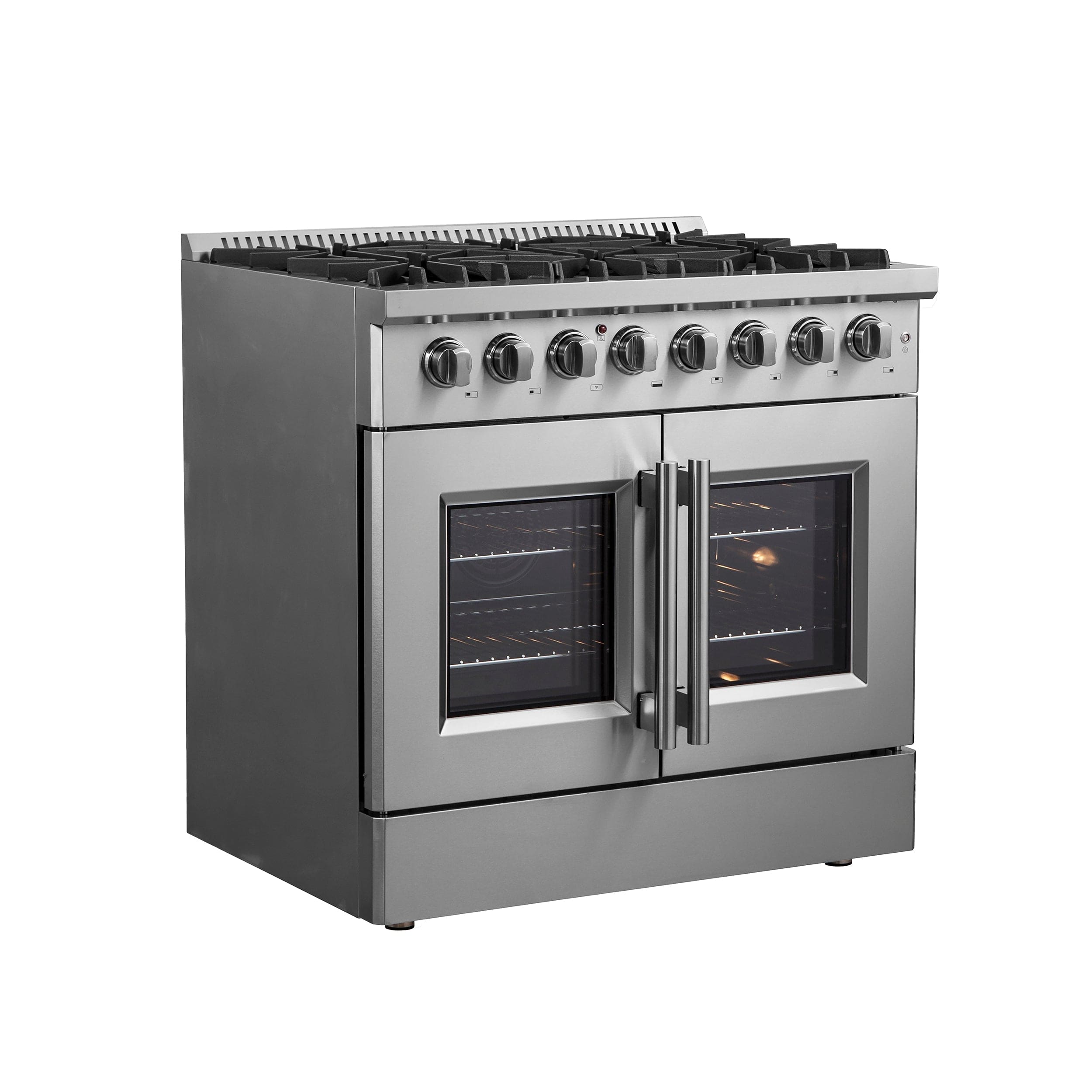 Forno Galiano 36" Gas Burner, Electric Oven Range With French Door in Stainless Steel, FFSGS6356-36 Ranges FFSGS6356-36 Luxury Appliances Direct