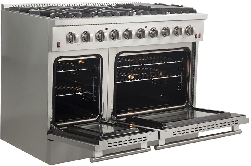 Forno Galiano 48" Freestanding Gas Range with 8 Sealed Burners in Stainless Steel, FFSGS6244-48 Ranges FFSGS6244-48 Luxury Appliances Direct