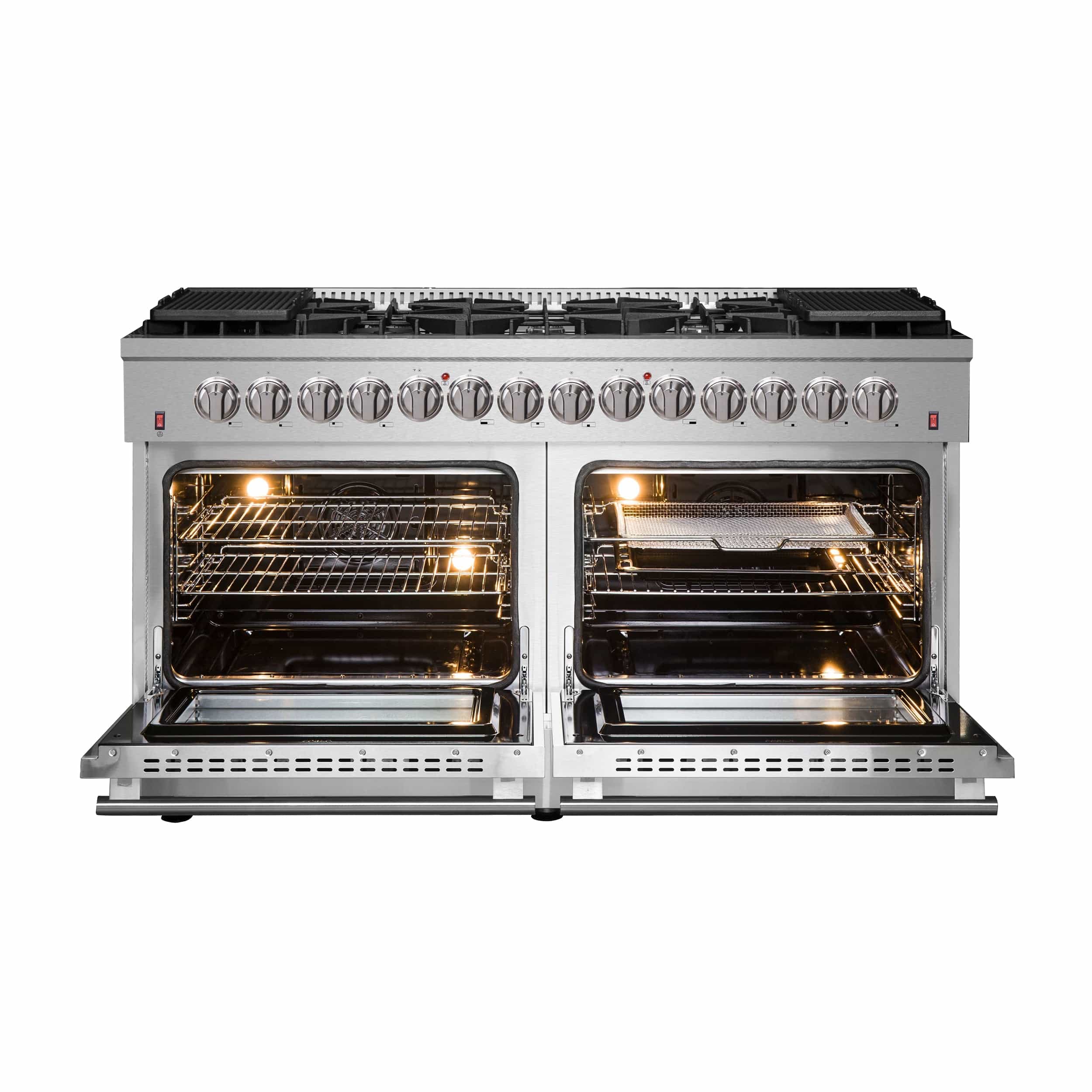 Forno Galiano 60 In. 8.64 cu. ft. Professional Freestanding Dual Fuel Range in Stainless Steel, FFSGS6156-60 Ranges FFSGS6156-60 Luxury Appliances Direct