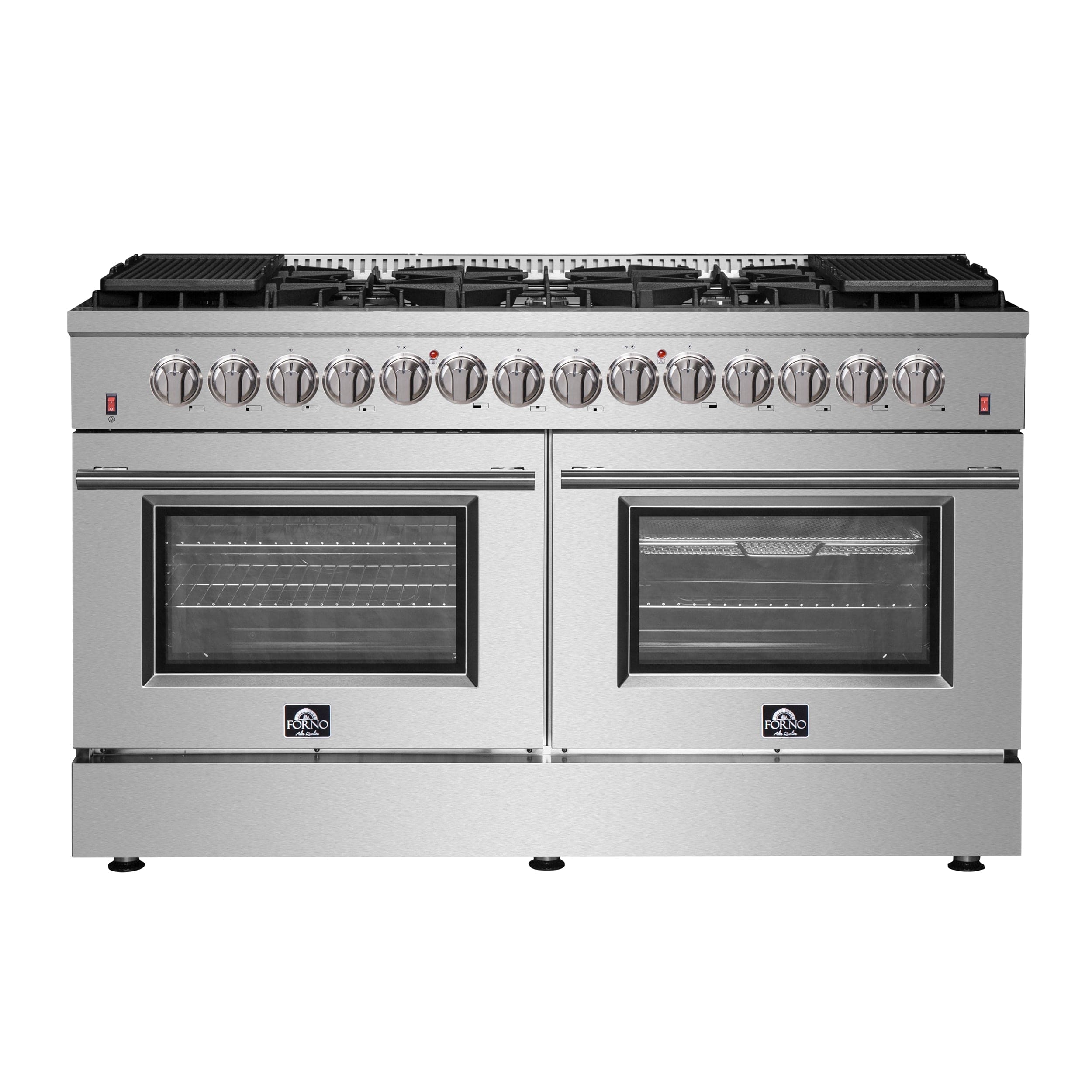 Forno Galiano 60 In. 8.64 cu. ft. Professional Freestanding Dual Fuel Range in Stainless Steel, FFSGS6156-60 Ranges FFSGS6156-60 Luxury Appliances Direct
