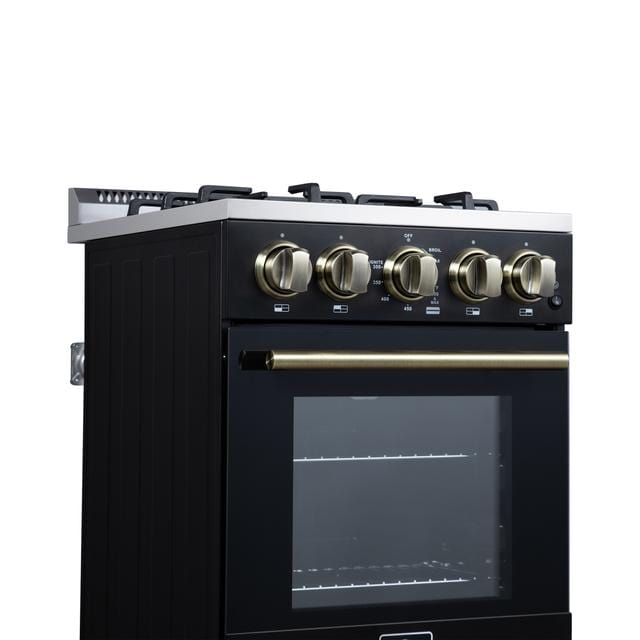 Forno Lamazze 20-Inch Gas Range in Black FFSGS6265-20BLK