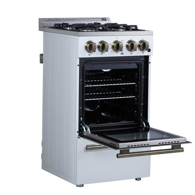 Forno Lamazze 20-Inch Gas Range in White FFSGS6265-20WHT