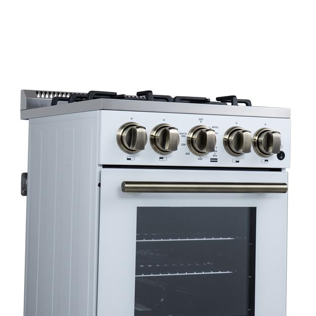Forno Lamazze 20-Inch Gas Range in White FFSGS6265-20WHT
