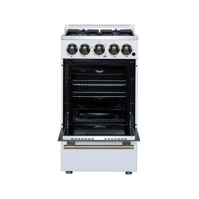 Forno Lamazze 20-Inch Gas Range in White FFSGS6265-20WHT