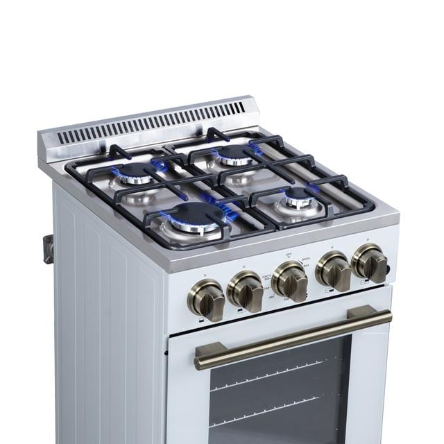 Forno Lamazze 20-Inch Gas Range in White FFSGS6265-20WHT