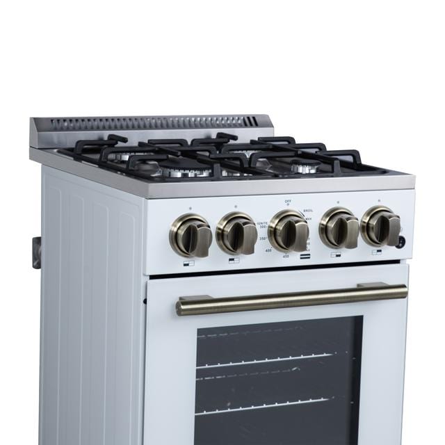 Forno Lamazze 20-Inch Gas Range in White FFSGS6265-20WHT