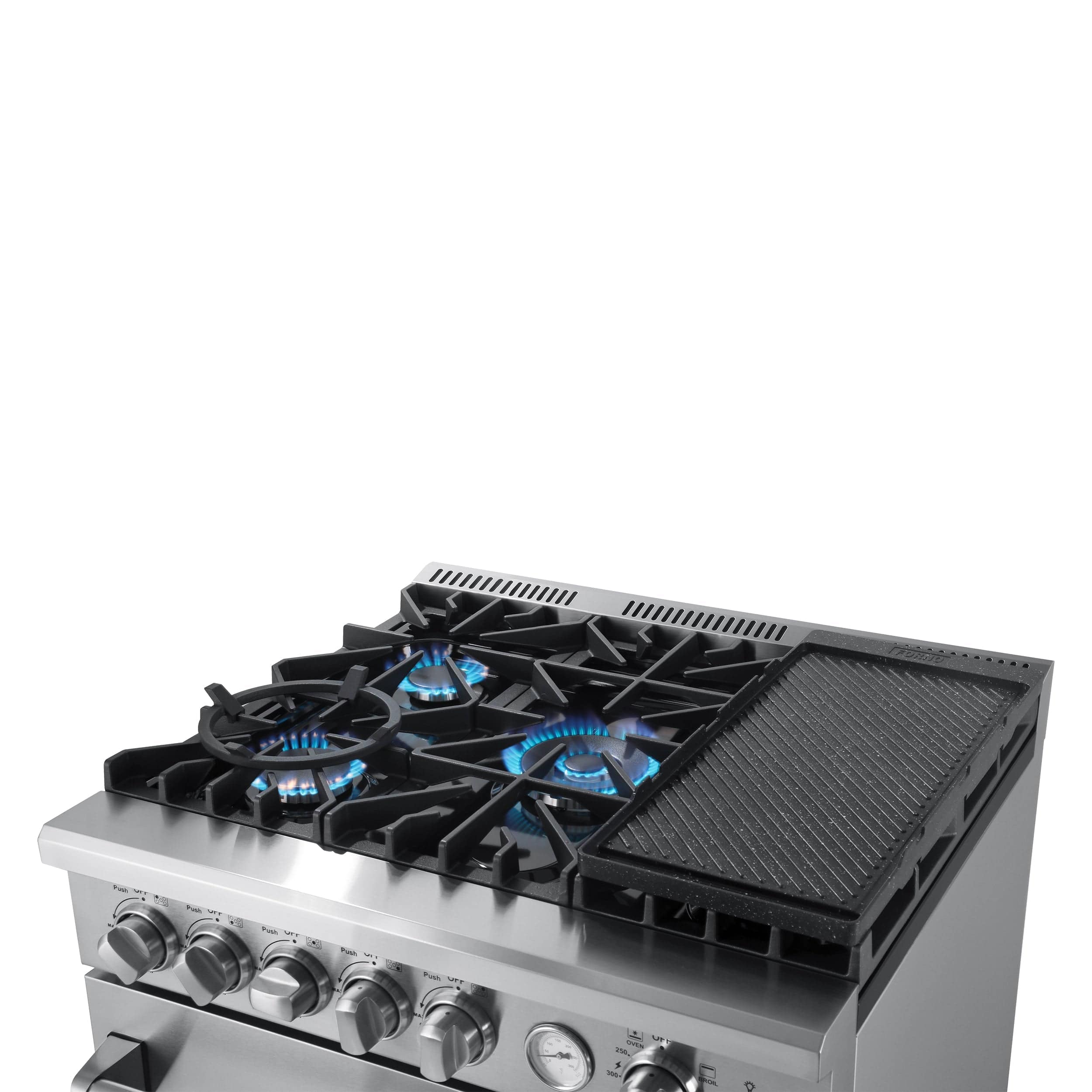 Forno Lazio 30" Gas Range with 5 Sealed Burners, Air Fryer and Griddle, FFSGS6276-30 Ranges FFSGS6276-30 Luxury Appliances Direct