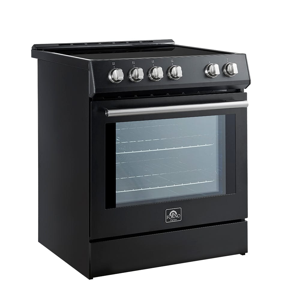 Forno Leonardo Espresso 30-Inch Black Induction Range with Stainless Steel Trim FFSIN0982-30BLK Ranges FFSIN0982-30BLK Luxury Appliances Direct