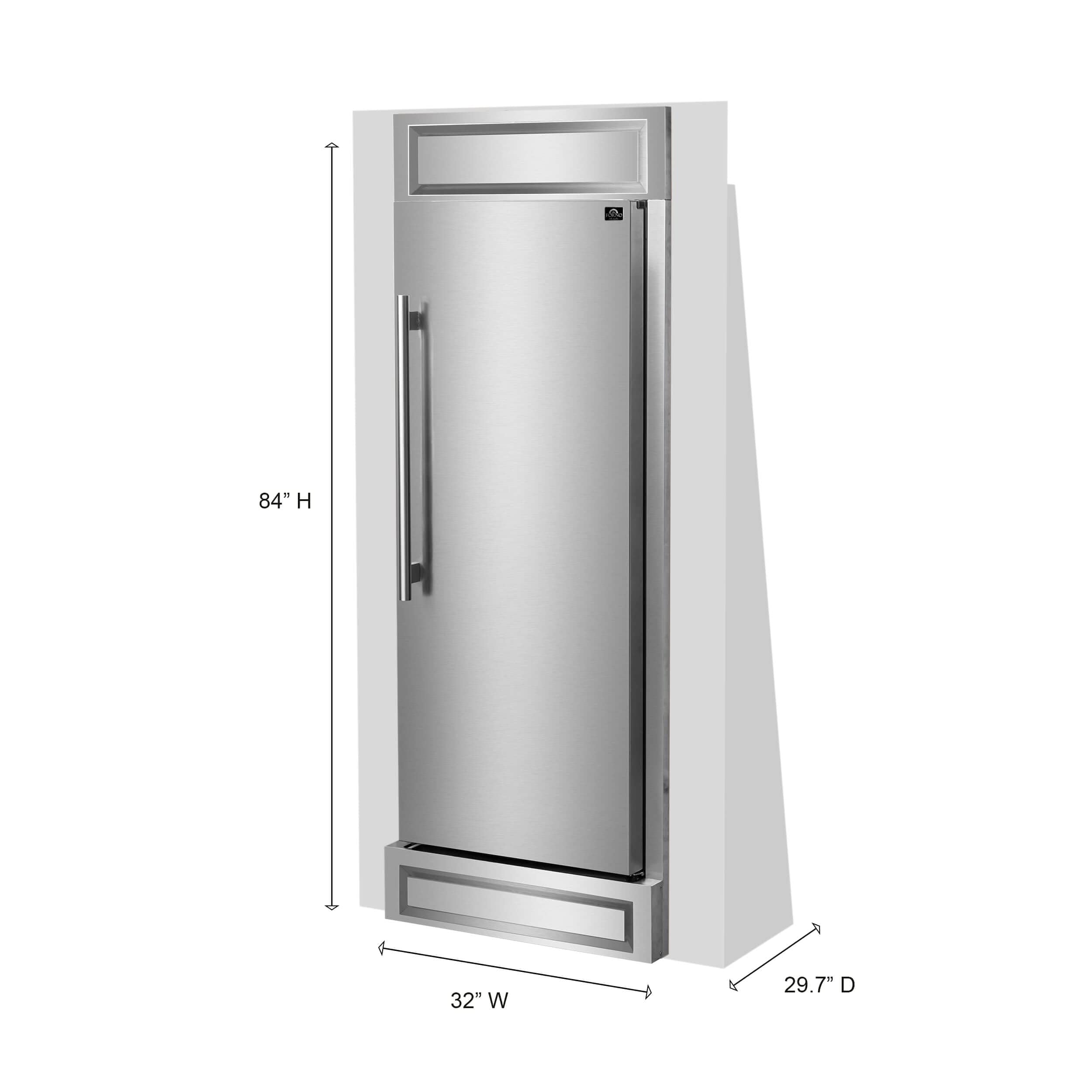 Forno Maderno 32" Right Hinge Built-In Refrigerator Freezer FFFFD1722-32RS Refrigerators FFFFD1722-32RS Luxury Appliances Direct