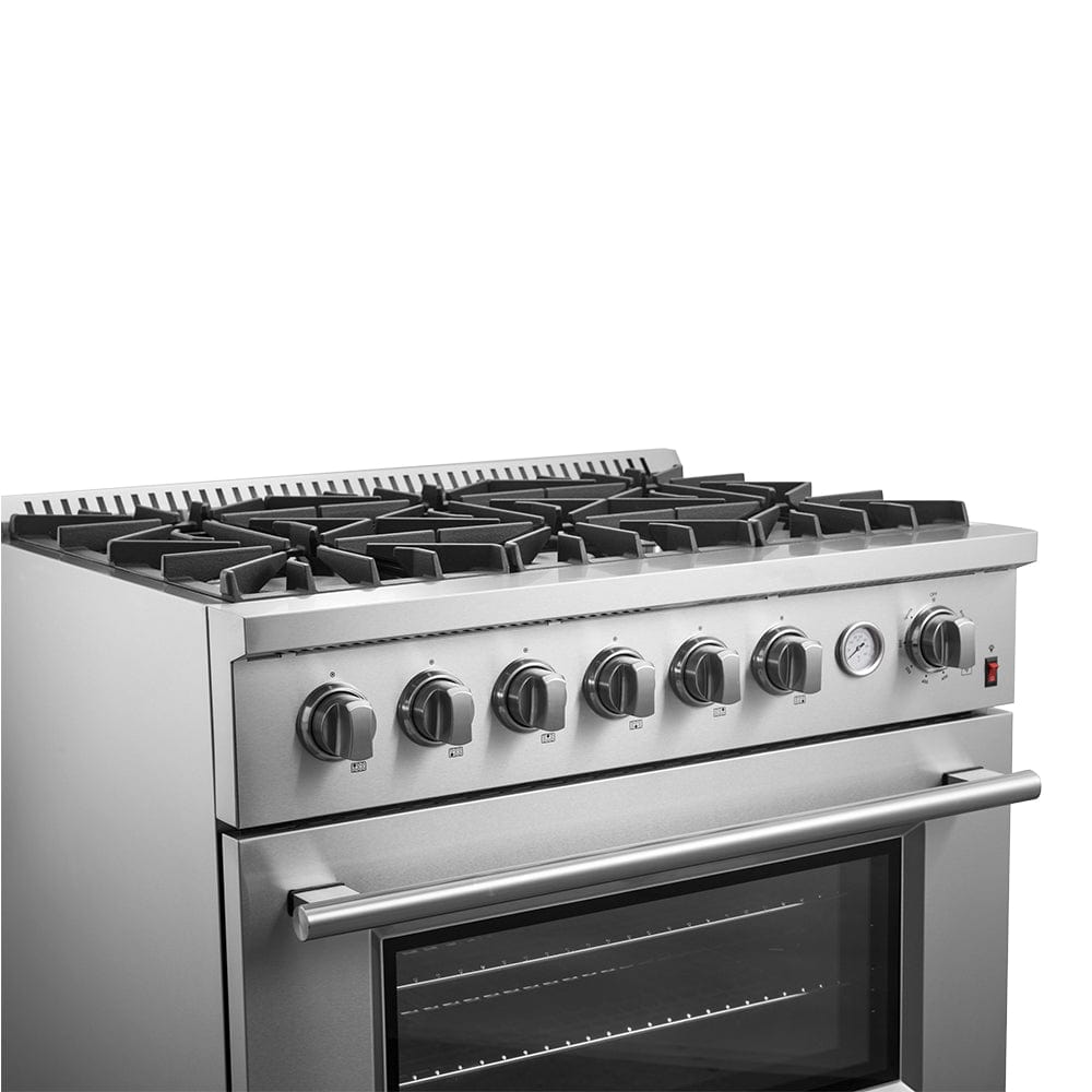 Forno Marco 36-Inch Gas Range 5.36 cu.ft. Convection Oven FFSGS6277-36 Ranges FFSGS6277-36 Luxury Appliances Direct