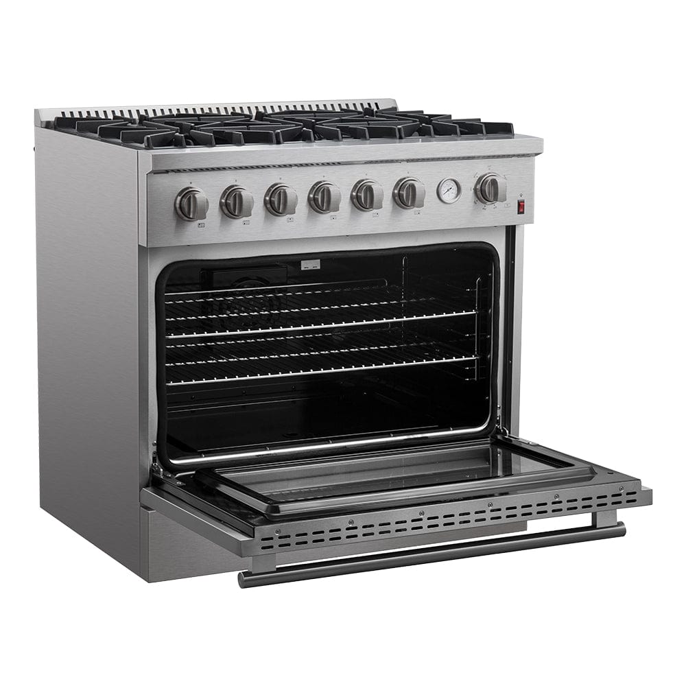 Forno Marco 36-Inch Gas Range 5.36 cu.ft. Convection Oven FFSGS6277-36 Ranges FFSGS6277-36 Luxury Appliances Direct