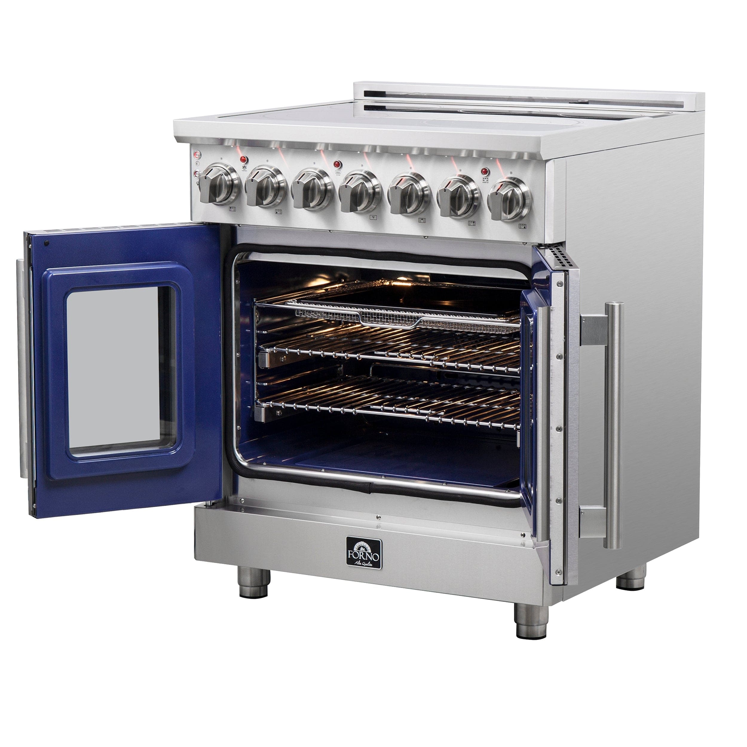 Forno Massimo 30" Freestanding French Door Electric Range with 5 Elements, FFSEL6955-30 I Luxury Appliances Direct