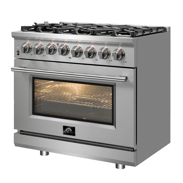 Forno Massimo 36″ Freestanding Dual Fuel Range with 6 Burners, FFSGS6125-36 Ranges FFSGS6125-36 Luxury Appliances Direct