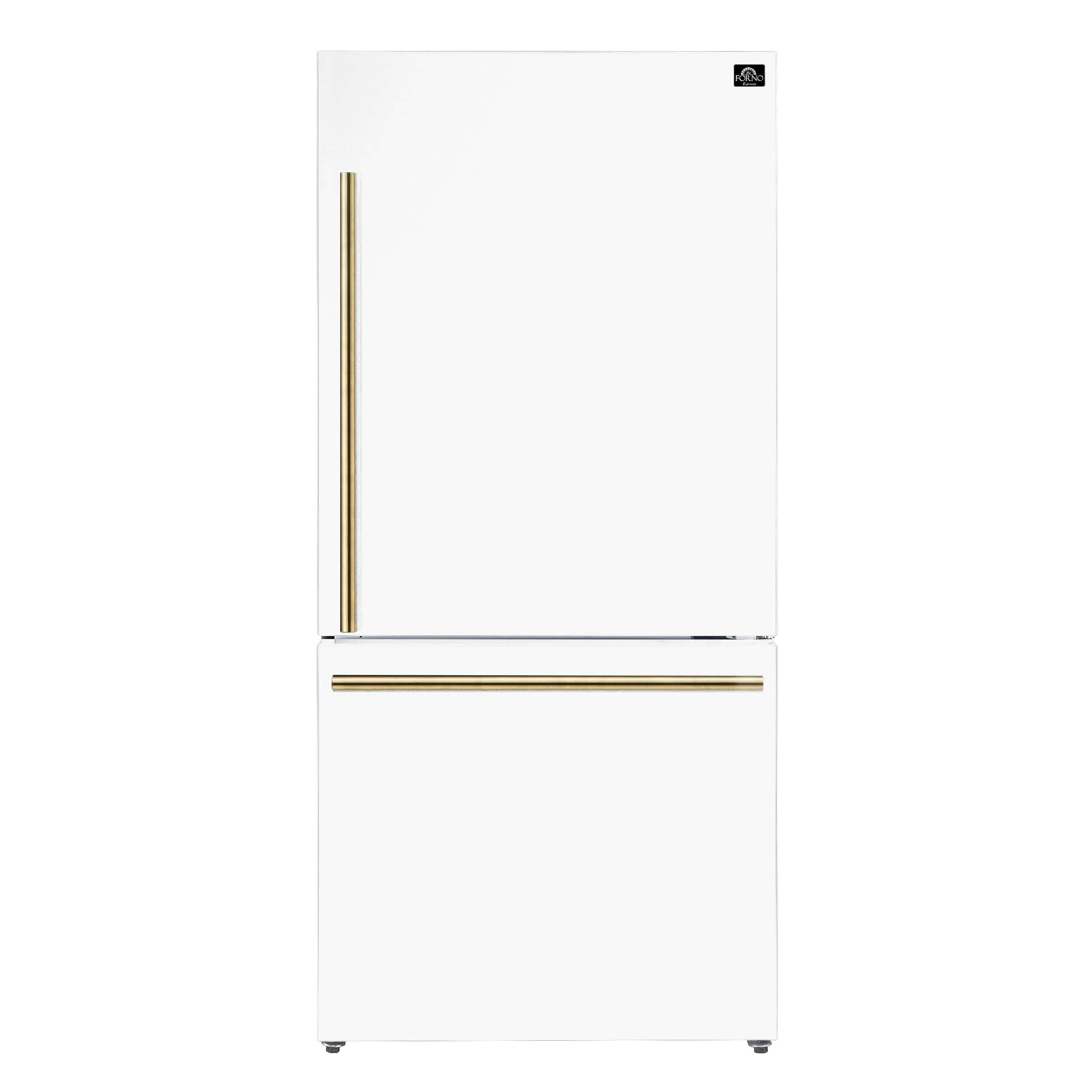 Forno Milano 17.2 Cu. Ft. Right Hinge Refrigerator Bottom Freezer FFFFD1785-31WHT I Luxury Appliances Direct