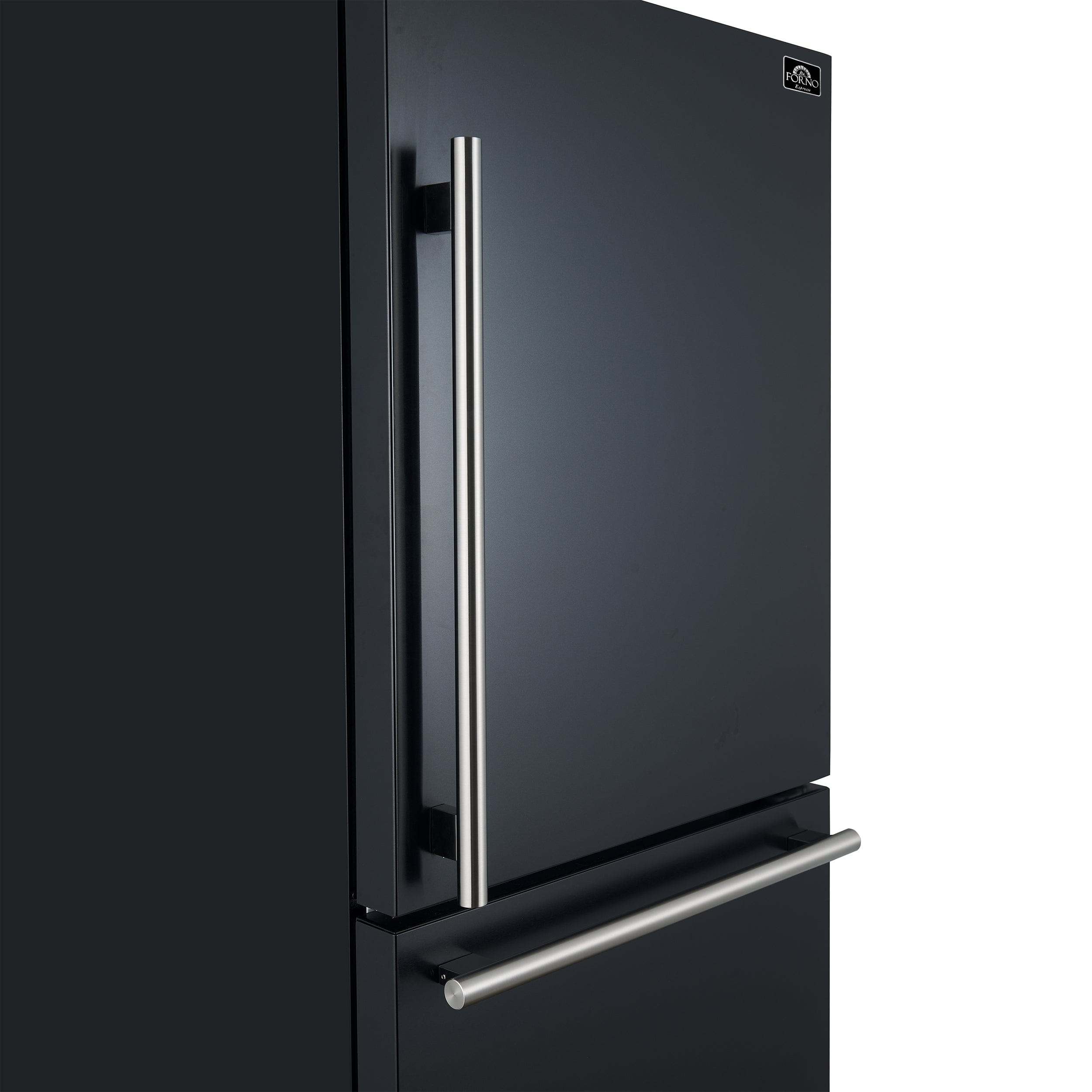 Forno Milano Espresso 17.2 Cu. Ft. Right Hinge Refrigerator Bottom Freezer FFFFD1785-31BLK Refrigerators FFFFD1785-31BLK Luxury Appliances Direct