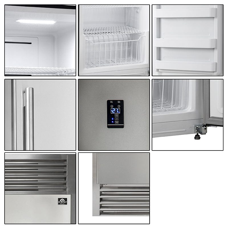 Forno Rizutto 28" Left Hinge With Grill Trim Refrigerator-Freezer FFFFD1933-32LS Refrigerators FFFFD1933-32LS Luxury Appliances Direct