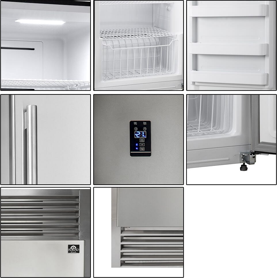 Forno Rizzuto 28" Left Hinge Refrigerator Freezer FFFFD1933-28LS Refrigerators FFFFD1933-28LS Luxury Appliances Direct