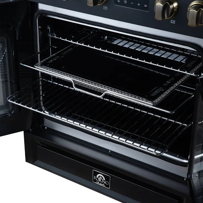 FORNO Torino FFSIN0950-30BLK 30-Inch French Door Induction Range with Air Fry, Air Sous Vide & True Convection – Black