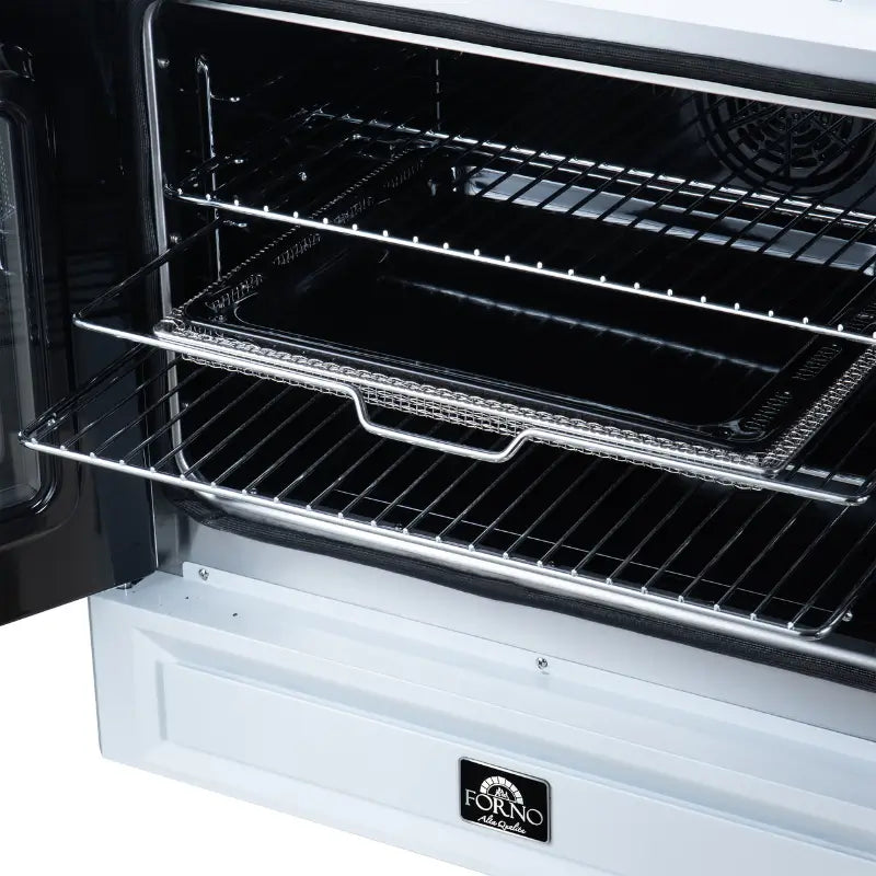 FORNO Torino FFSIN0950-30WHT 30-Inch French Door Induction Range with Air Fry & True Convection – White
