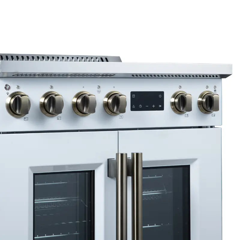FORNO Torino FFSIN0950-30WHT 30-Inch French Door Induction Range with Air Fry & True Convection – White