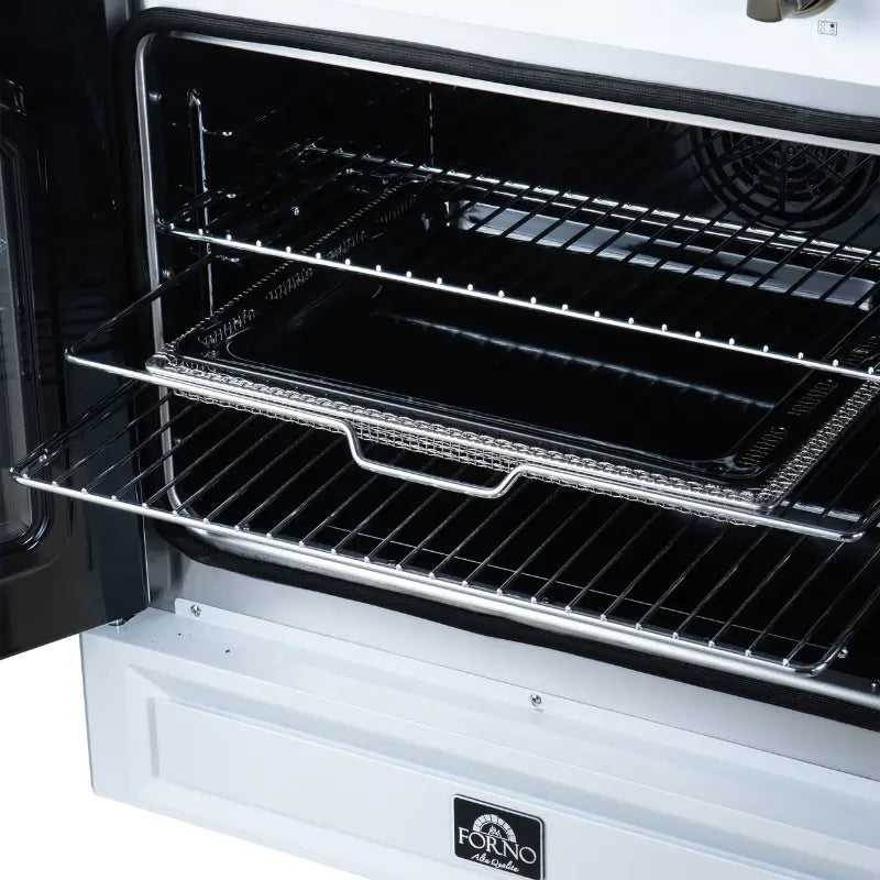 FORNO Torino FFSIN0950-36WHT 36-Inch French Door Induction Range with Air Fry, Air Sous Vide & True Convection – White