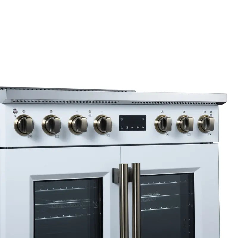 FORNO Torino FFSIN0950-36WHT 36-Inch French Door Induction Range with Air Fry, Air Sous Vide & True Convection – White