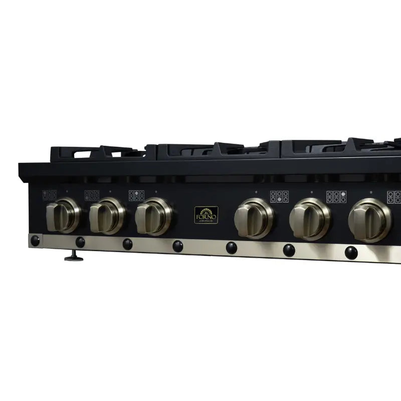 FORNO Valente FCTGS5799-36CPBLK 36-Inch Gas Cooktop – 6 Burners, 71,000 BTU, Black with Copper Trim
